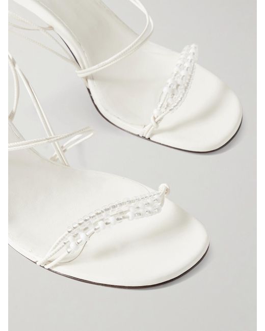 Sandales En Cuir À Perles Loop Khaite en coloris White
