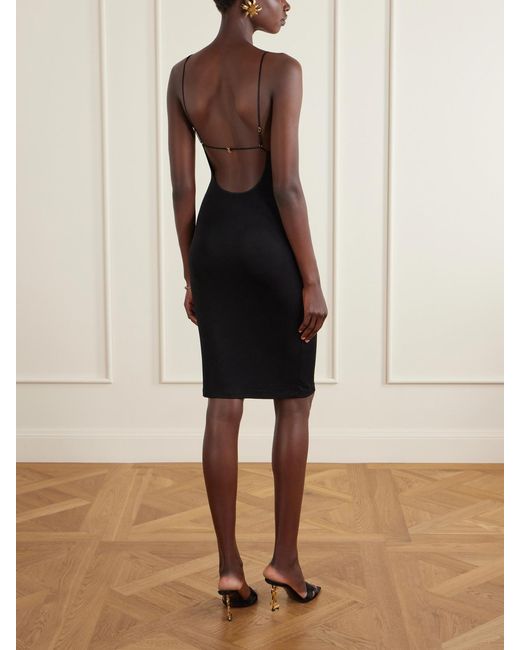 Saint Laurent Black Jersey Midi Dress
