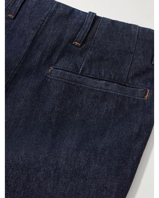 Dries Van Noten Blue Cropped High-Rise Flared Jeans