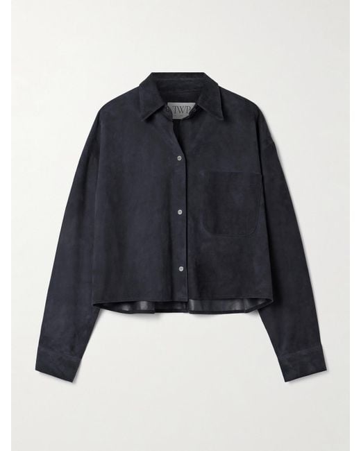 Twp Blue Little Big Joe Cropped Suede Shirt