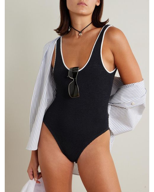 Maillot De Bain En Crépon Faye Hunza G en coloris Black