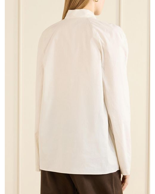 Lemaire White Ascot Cotton And Silk-Blend Shirt