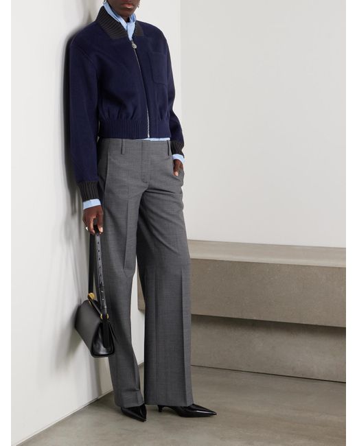 Tory Burch Blue Wool Bomber Jacket