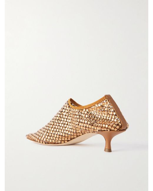 Christopher Esber Natural Minette 85 Pumps Aus Mesh Mit Lederbesätzen Und Kristallen