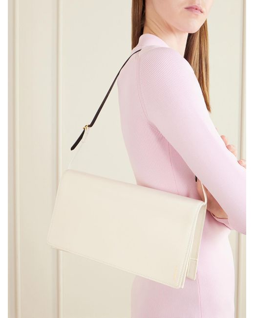 Jil Sander Natural File Medium Leather Shoulder Bag
