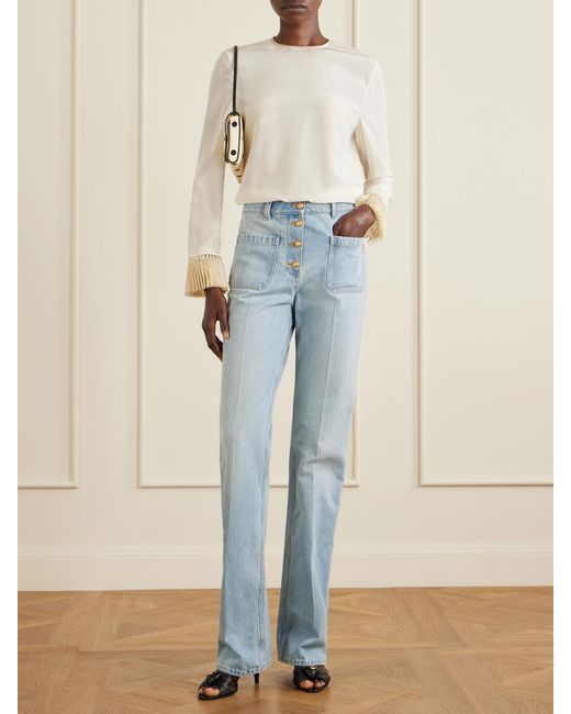 Valentino Garavani White Silk Crepe De Chine Blouse