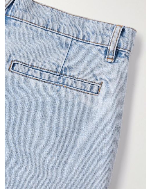 FRAME Blue The Wide Trouser High-Rise Wide-Leg Organic Jeans