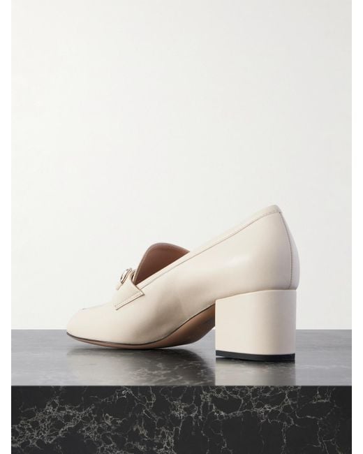 Gucci Natural Lady Horsebit-Detailed Leather Pumps