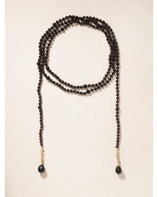 Lucy Delius Natural 14-Karat, Pearl And Diamond Beaded Necklace