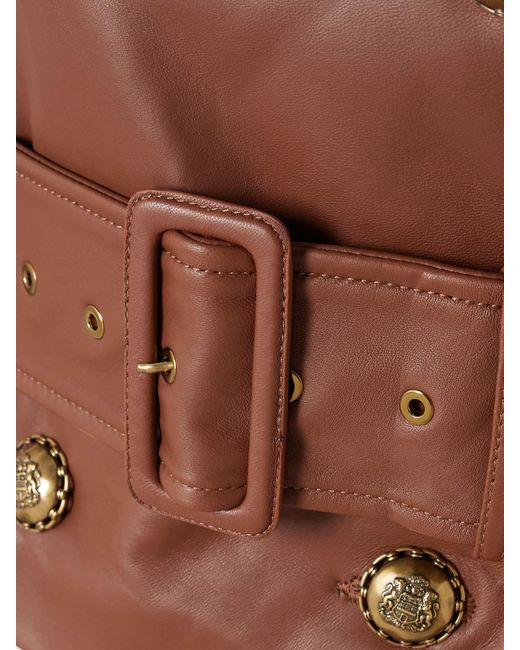 Zimmermann Brown Hypnotic Belted Cropped Leather Jacket