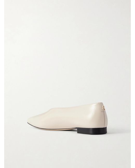 Jimmy Choo Natural Margot Leather Ballet Flats