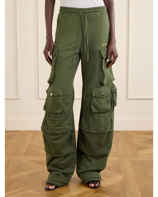The Attico Green Cotton Tapered Cargo Pants