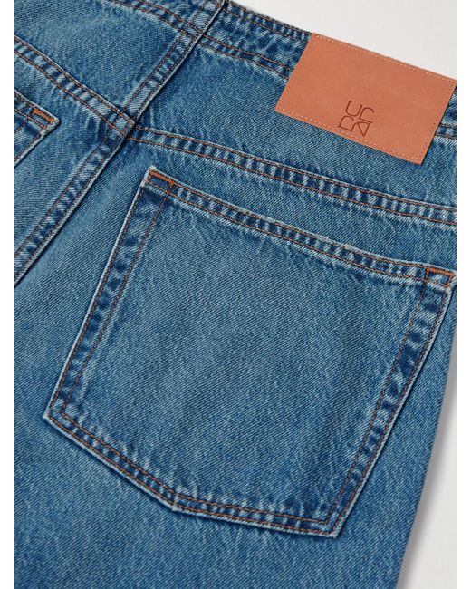 Ulla Johnson Blue The Bianca Paneled High-Rise Wide-Leg Jeans