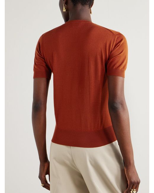 Saint Laurent Red T-Shirt Aus Wolle