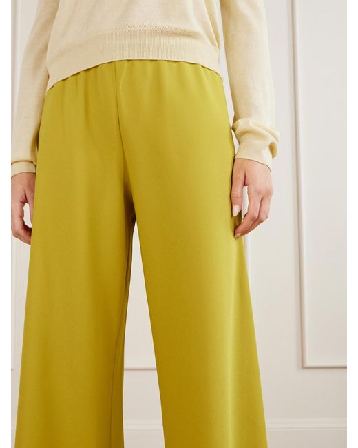 La Ligne Yellow Colby Recycled Stretch-Crepe Wide-Leg Pants