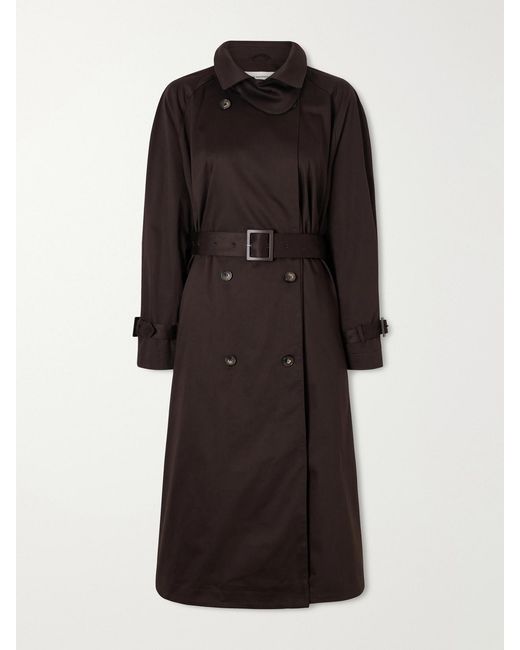 Nour Hammour Black Marchand Cotton-Blend Trench Coat