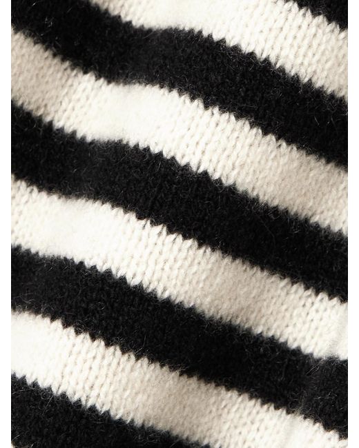 Suzie Kondi Black Sarra Striped Cashmere Sweater