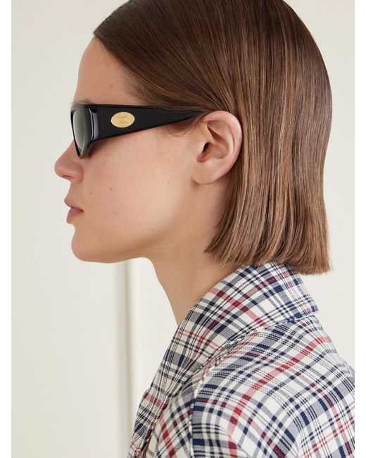 Céline Black Journey Round-Frame Acetate Sunglasses