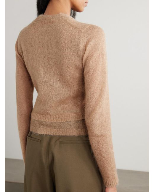 Acne Brown Mohair-Blend Cardigan