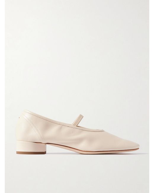 Aeyde Natural Pippa Leather Mary Jane Pumps