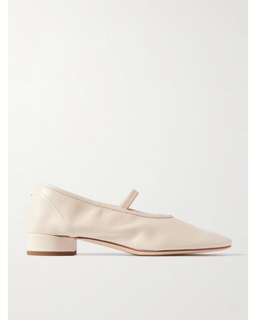 Aeyde Natural Pippa Leather Mary Jane Pumps