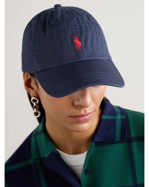 Polo Ralph Lauren Blue Embroidered Cotton-Twill Baseball Cap