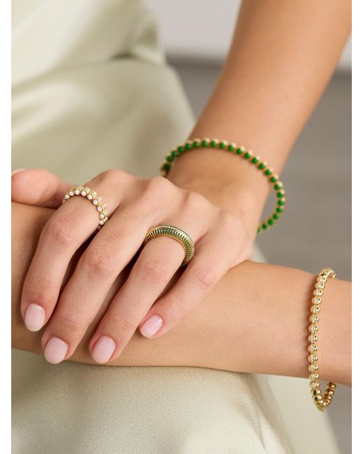 L'Atelier Nawbar Green Bombay Ray 18-Karat, Malachite And Diamond Ring