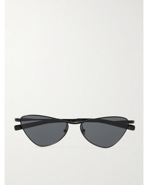 Saint Laurent Black Cat-Eye Metal Sunglasses