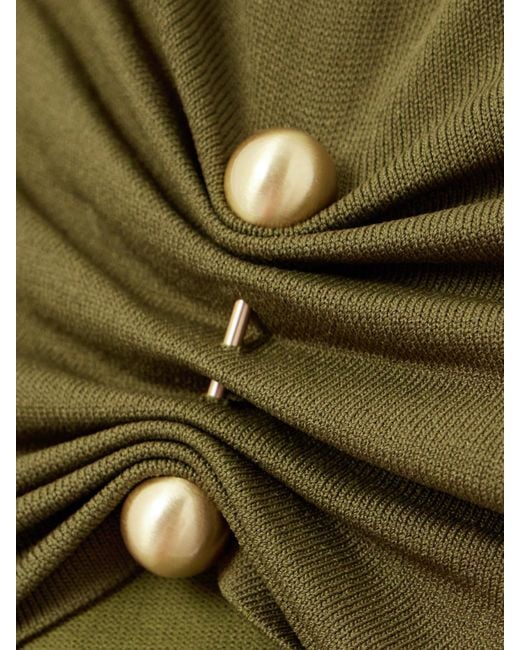 Cult Gaia Green Callie Oberteil Aus Strick Mit Raffungen Und Verzierungen