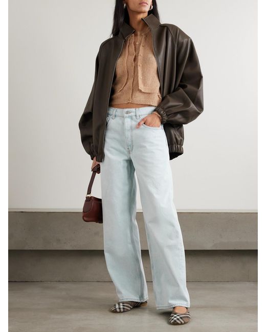 Anine Bing White Manon High-Rise Wide-Leg Jeans