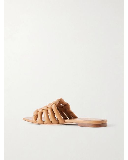 Tod's Brown Padded Woven Leather Slides