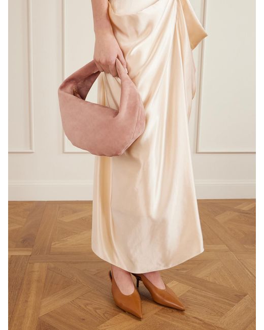 Khaite Pink Olivia Medium Suede Tote