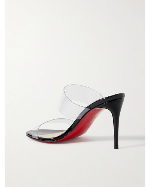 Christian Louboutin White Just Nothing 85 Pvc And Patent-Leather Mules