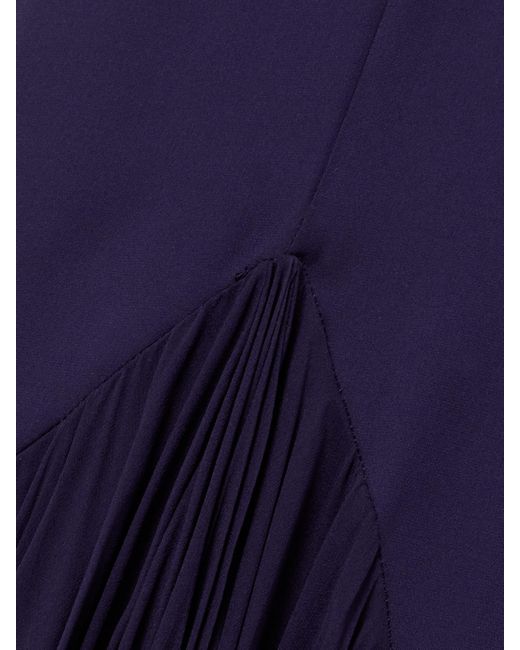 Robe Longue En Georgette De Soie À Plis Et À Foulard Candita Khaite en coloris Blue