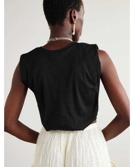 Johanna Ortiz Black Muraya Cropped Jersey T-Shirt