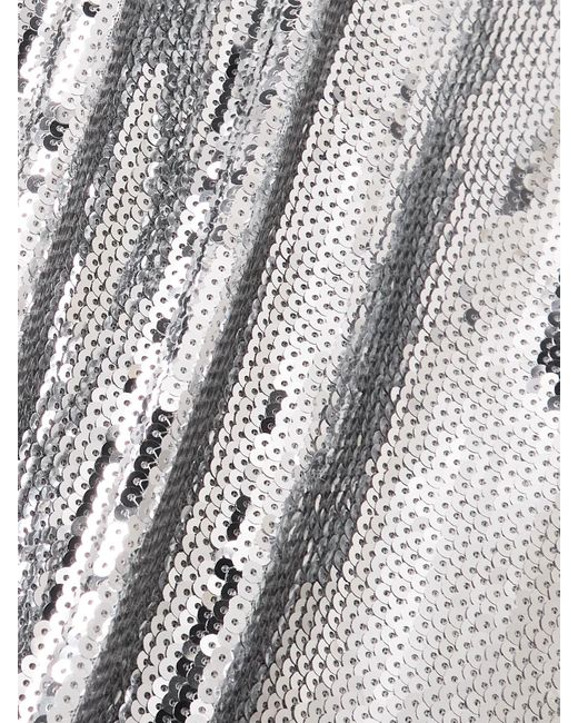 Rebecca Vallance White Olympia Open-Back Crystal-Embellished Sequined Mesh Gown