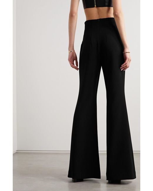 Sergio Hudson Black Crepe Flared Pants