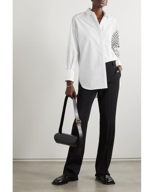 Partow White Hugo Printed Cotton-Poplin Shirt