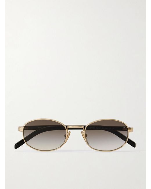 Prada Metallic Oval-Frame-Tone Sunglasses