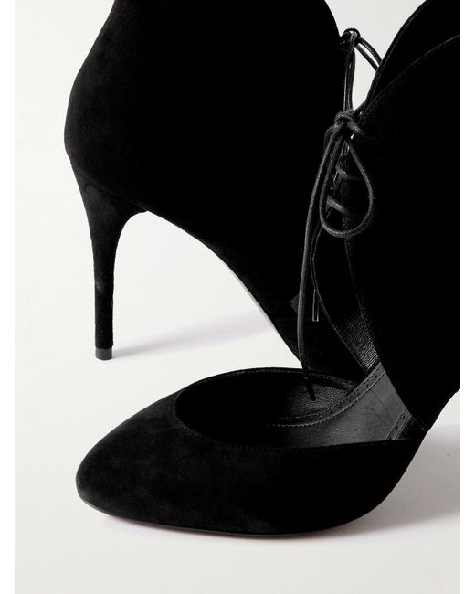 Alaïa Black Cutout Suede Ankle Boots