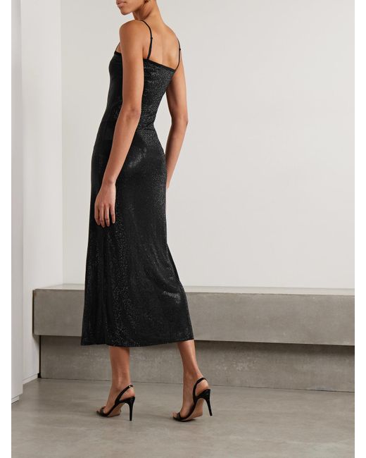 Alexander Wang Black Crystal-Embellished Jersey Midi Dress