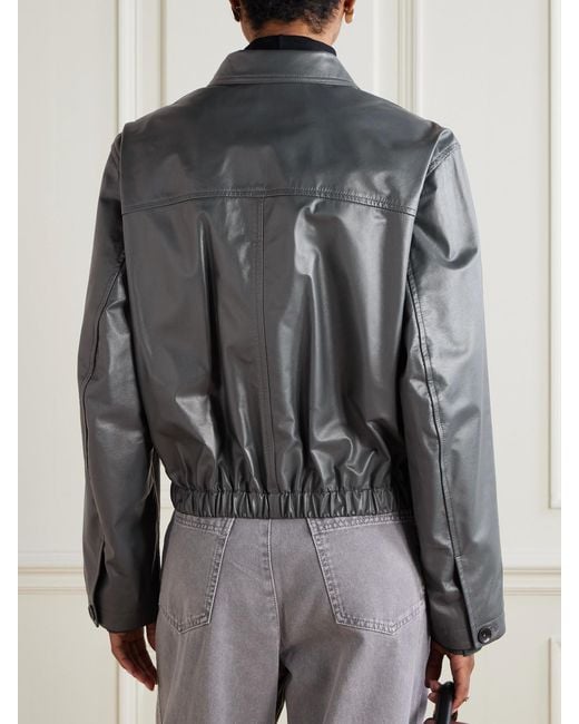 Lemaire Gray Leather Jacket