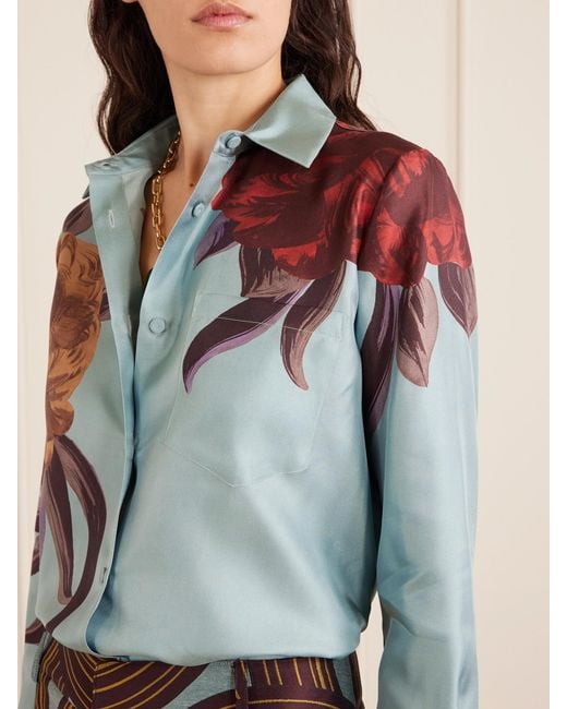 Chemise En Serge De Soie Imprimée Boy LaDoubleJ en coloris Blue