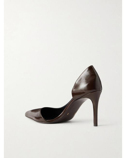 Khaite White Jett D'Orsay Leather Pumps