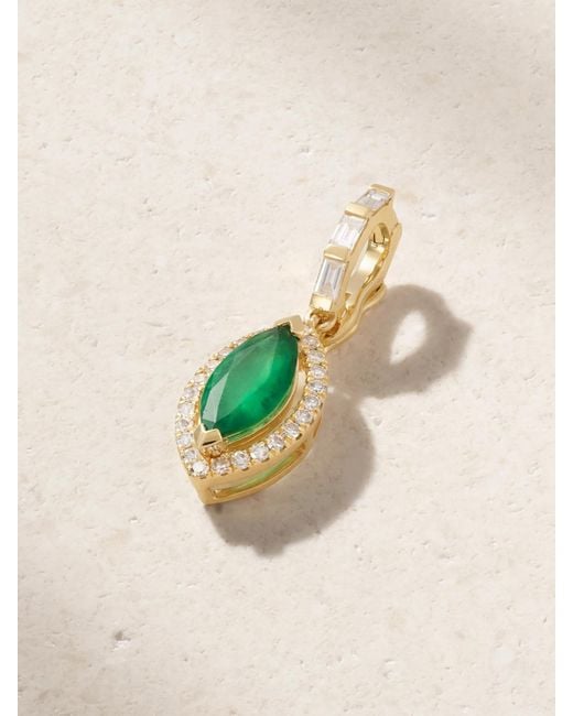 SHAY Natural Halo Clip Anhänger Aus 18 Karat Mit Smaragd Und Diamanten