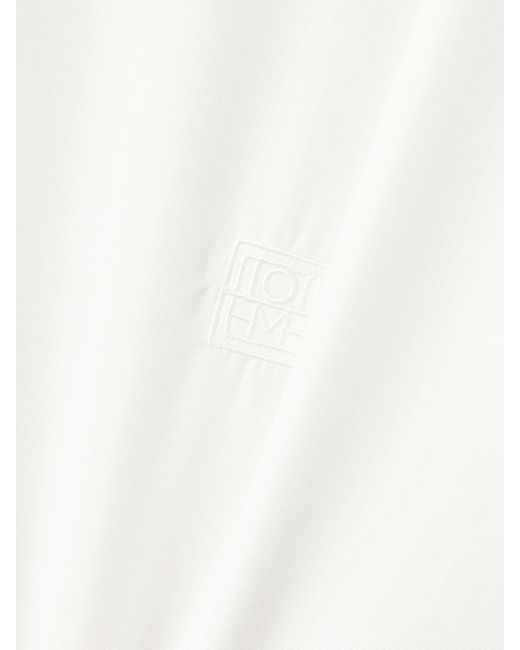 Totême White Oversized Embroidered Organic Cotton-Poplin Shirt
