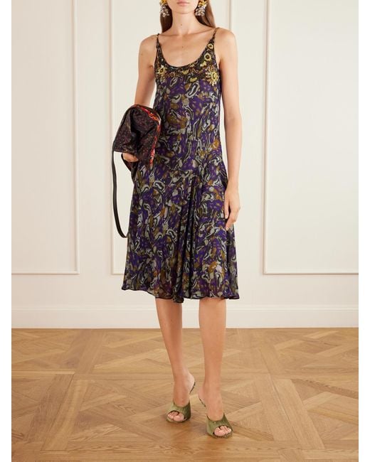 Dries Van Noten Green Snake-Effect Leather-Trimmed Velvet-Moire Sandals