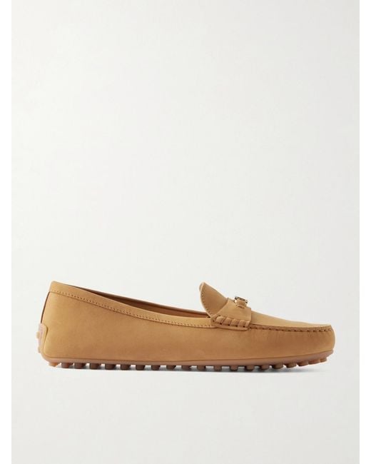 Tod's Natural Gomma 10L Suede Loafers