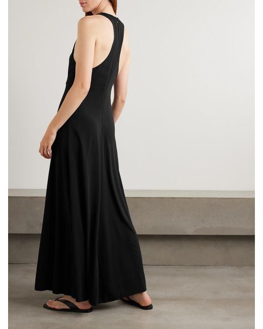 St. Agni Black Crepe Maxi Dress