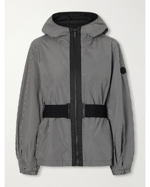 Moncler Gray Rythme Belted Checked Shell Jacket